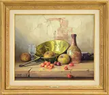 Robert Chailloux, Still Life of Fruit with Brass Pan and Earthenware Jug, Oil on canvas
