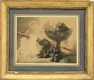 Antoine Berjon, Still Life with Grapes, Red chalk and charcoal on paper