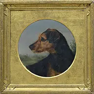 Unsigned, Portrait of a Terrier Dog, Oil on board