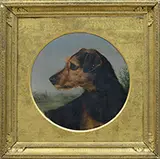 Unsigned, Portrait of a Terrier Dog, Oil on board