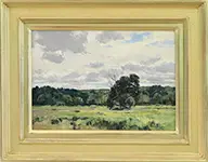 Spring Landscape by Bernard Corey, Oil on board, sold Aug 2015