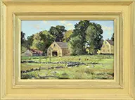 Late Summer Landscape by Bernard Corey, Oil on canvas board, sold Aug 2015