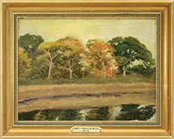 Ernest Meyer, Autumn Landscape, Oil on board