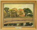 Ernest Meyer, Autumn Landscape, Oil on board