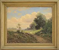 Sundappled Landscape by William Frederick Paskell, Oil on canvas, sold Aug 2015