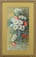 A. Connelly, Pair of Floral Still Lifes, Two watercolors with gouache