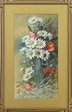 A. Connelly, Pair of Floral Still Lifes, Two watercolors with gouache
