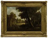 Summer Landscape with Trees, Meadow and Livestock by Wesley Elbridge Webber, Oil on canvas, sold Aug 2015