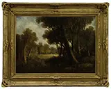 Wesley Elbridge Webber, Summer Landscape with Trees, Meadow and Livestock, Oil on canvas