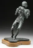 L. Lumetta, Quarterback, Bronze Mounted to wood conforming base