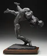 L. Lumetta, Hold That Line, Bronze Mounted to a revolving conforming wood base with name plaque