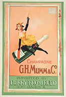 Unsigned, Original Illustration for Mumm Champagne Poster, Oil on unstretched canvas