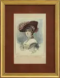 William Henry Lippincott, Portrait of a Lady with Plumed Hat, Watercolor and gouache on paper