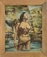 Yun Chang Won, Nude Woman Hunter, Oil on canvas