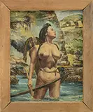Yun Chang Won, Nude Woman Hunter, Oil on canvas