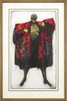 Dean Meeker, Joseph’s Coat, Limited edition color lithograph showing a standing man with a colorful coat