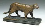 Sigurd Neandross, Cougar, Fine period bronze of a standing cougar with nice brown patina