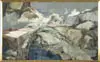 Laurence Philip Sisson, Tide Pool and Rocks, Large oil on canvas ocean side scene shows large granite rocks with crashing waves into a long tidal pool