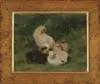Henry D. Morse, Chicks, Oil on board scene shows four chicks resting in a grassy area. Nice detail and nice soft colors