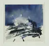 Vincent Andrew Hartgen, Blue and Black Abstract, Square watercolor scene shows splashes of black with blue