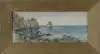 Marie Antoinette Ney, Avalon Harbor, Catalina, California, Watercolor California scene shows an inlet with moored sailboat