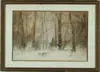 Du Bois Fenelon Hasbrouck, Cabin in the Woods, Watercolor winter scene shows a small log cabin on the edge of a large wooded area with clearing in front