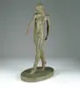 Virginia Morris Pollak, Standing Female Nude, Plaster figure with green bronze patina. Figure standing tip-toe posed with one arm in front and one arm in back