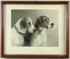 Heywood Hardy, Twin Setters, Large framed black and white print after a painting by Haywood Hardy