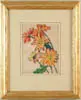 Jane P. Peterson, Flowers from Hazlewood, Watercolor shows long stem orange petal flowers with green leaves