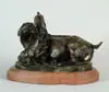 Cammie Lundeen, Just Kidding Around, Bronze sculpture shows mother goat and two baby goats