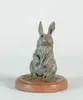 James Starkey, Professor Rabbit, Bronze sculpture shows small rabbit seated wearing spectacles