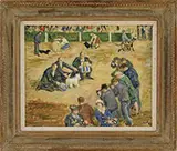 Waldo Peirce, Blue Ribbon Dog Show, Oil on board