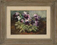 Pansies by Waldo Peirce, Oil on canvas, sold Aug 2017