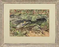 Waldo Peirce, Siesta Near the Brook, Watercolor on paper