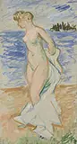 Waldo Peirce, Nude Figure on Beach, Oil on canvas