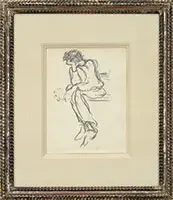 Self-Portrait by Marsden Hartley, Graphite on paper, circa 1908, sold Aug 2017
