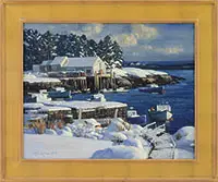 Kenneth Knowles, Winter Harbor, Oil on canvas