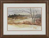Murray Jackson Wentworth, First Snow, Maine Landscape, Watercolor