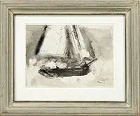 William Thon, Coming to Portland, Watercolor on paper