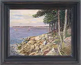 Hayley Lever, Coastal Maine Scene, Oil on canvasboard