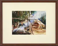 John Swan, Study for Camp Fire, Watercolor