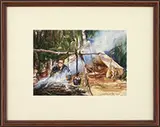 John Swan, Study for Camp Fire, Watercolor