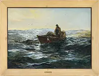 Jack L. Gray, Lone Fisherman, Oil on canvasboard