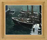 Jack L. Gray, Snowfall, Waterfront, Oil on board
