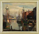 Fisherman’s Wharf, Gloucester by Emile Albert Gruppe, Oil on canvas, sold Aug 2017