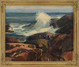 William Lester Stevens, Bass Rocks, Gloucester, Mass, Oil on canvas