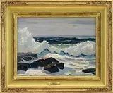 Anthony Thieme, Breaking Waves, Oil on canvas board