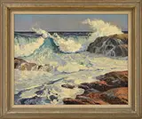 Ken Gore, Breaking Surf, Oil on Masonite