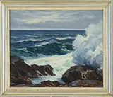 Stanley Wingate Woodward, Surf at Loblolly Cove, Oil on canvasboard