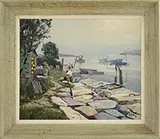 Otis Pierce Cook, Granite Pier, Rockport Mass, Oil on canvas